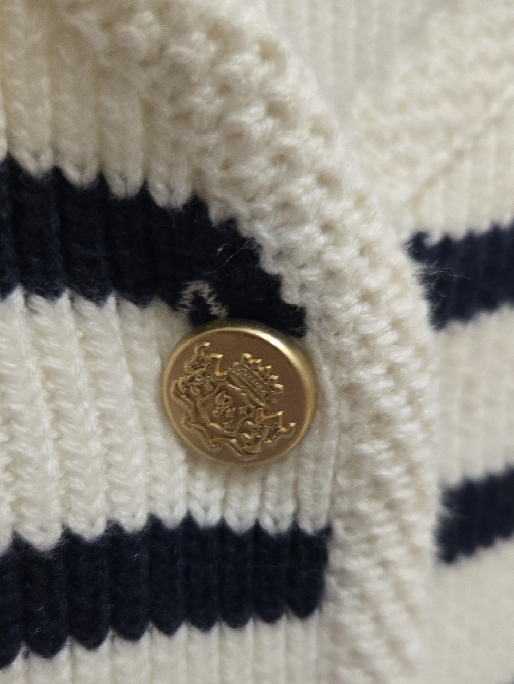 Abercrombie & Fitch Coastal Striped Knit Woven Sweater Vest Size M Nautical - Picture 5 of 10